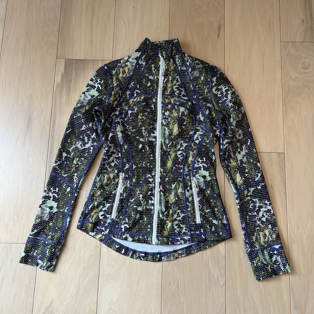 Lululemon Define Jacket Floral Sport White Multi Long Sleeve Women's 6
